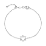 M by Monte Luna Star of David Lab-Created Diamond Bolo Rhodium-Plated Sterling Silver Bracelet BB0211W