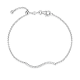 M by Monte Luna Wavy Bar Lab-Created Diamond Bolo Rhodium-Plated Sterling Silver Bracelet BB0212W