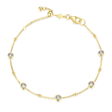 M by Monte Luna Bezel Station Lab-Created Diamond Beaded Bolo 14K Yellow Gold-Plated Sterling Silver Bracelet BB0218Y