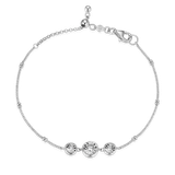 M by Monte Luna Trio Bezel-Set Lab-Created Diamond Beaded Bolo Rhodium-Plated Sterling Silver Bracelet BB0219W