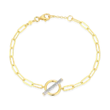 M by Monte Luna Lab-Created Diamond Toggle-Look Paperclip 14K Yellow Gold-Plated Sterling Silver Bracelet BB0234Y