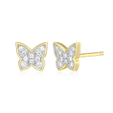 M by Monte Luna Pave Butterfly Lab-Created Diamond Stud 14K Yellow Gold-Plated Sterling Silver Earrings BE0035Y