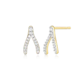 M by Monte Luna Wishbone Stud 14K Yellow Gold-Plated Sterling Silver Earrings BE0039Y
