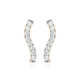 M by Monte Luna Wavy Bar Lab-Created Diamond Stud 14K Yellow Gold-Plated Sterling Silver Earrings BE0212Y