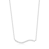 M by Monte Luna Wavy Bar Lab-Created Diamond Rhodium-Plated Sterling Silver Necklace BN0212W