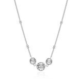 M by Monte Luna Trio Bezel-Set Lab-Created Diamond Beaded Bolo Rhodium-Plated Sterling Silver Necklace BN0219W