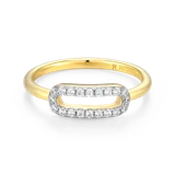 M by Monte Luna Mini Paperclip Lab-Created Diamond 14K Yellow Gold-Plated Sterling Silver Ring BR0237Y