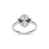 M by Monte Luna Sunray Clover Rhodium-Plated Sterling Silver Ring BR0309W