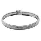 Charles Garnier Rhodium-Plated Sterling Silver Woven Mesh Bracelet