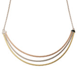 Charles Garnier Tri-Color-Gold-Plated Sterling Silver Tri-Color Triple-Strand Necklace - 17" + 2" Extender
