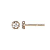 Charles Garnier 14K Gold Diamond Circle Stud Earrings - 0.018 ctw