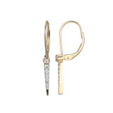 Charles Garnier 14K Gold Diamond Bar Drop Earrings - 0.158 ctw