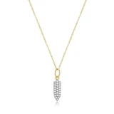 Charles Garnier 14K Gold Diamond Rope Chain Pendant Necklace - 0.125 ctw
