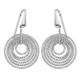 Charles Garnier Rhodium-Plated Sterling Silver Concentric-Circle Drop Earrings