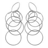 Charles Garnier Rhodium-Plated Sterling Silver Layered-Circle Dangle Earrings