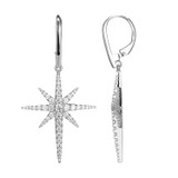 Charles Garnier Rhodium-Plated Sterling Silver Cubic Zirconia Starburst Drop Earrings