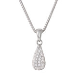 Charles Garnier Rhodium-Plated Sterling Silver Cubic Zirconia Teardrop Pendant Necklace - 17" + 2" Extender