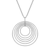 Charles Garnier Rhodium-Plated Sterling Silver Concentric-Circle Pendant Necklace - 2" + 2" Extender