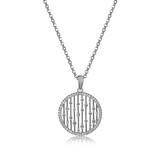 Charles Garnier Rhodium-Plated Sterling Silver Cubic Zirconia Round Cage Pendant Necklace - 17" + 2" Extender