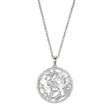 Charles Garnier Rhodium-Plated Sterling Silver Cubic Zirconia Mixed-Cut Mosaic Pendant Necklace - 17" + 2" Extender