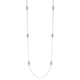Charles Garnier Gold/Rhodium-Plated Sterling Silver Cubic Zirconia Faceted Rolo Necklace - 36"
