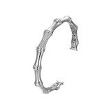 ELLE Rhodium-Plated Sterling Silver Cubic Zirconia Round Cuff Bracelet - 6.75"
