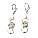 ELLE Gold & Rhodium-Plated Sterling Silver Cubic Zirconia Polished Earrings