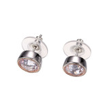ELLE Rose-Gold & Rhodium-Plated Sterling Silver Cubic Zirconia Polished Stud Earrings