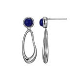 ELLE Rhodium-Plated Sterling Silver Opal Polished Stud Earrings
