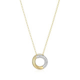 ELLE Gold & Rhodium-Plated Sterling Silver Cubic Zirconia Pave Cable-Chain Pendant Necklace - 18" + 2" extender