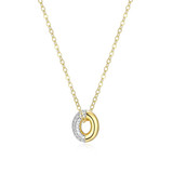 ELLE Gold & Rhodium-Plated Sterling Silver Cubic Zirconia Pave Sculptural Cable-Chain Pendant Necklace - 18" + 2" extender