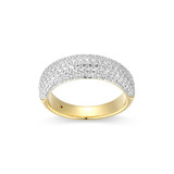 ELLE Gold & Rhodium-Plated Sterling Silver Cubic Zirconia Pave Sculptural Curved Band Ring