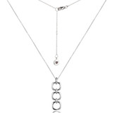 ELLE Rhodium-Plated Sterling Silver Solitaire Pendant Necklace - 16" + 2" extender