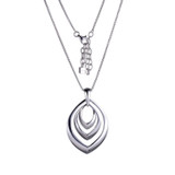 ELLE Rhodium-Plated Sterling Silver Box-Chain Round Necklace - 24" + 3" extender