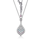 ELLE Rhodium-Plated Sterling Silver Amethyst & Cubic Zirconia Cable-Chain Necklace - 6 × 4mm