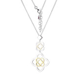 ELLE Gold & Rhodium-Plated Sterling Silver Polished Necklace - 30" + 2" extender