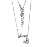 ELLE Rhodium-Plated Sterling Silver Horizontal-Envelope Pendant Necklace - 16" + 2" extender