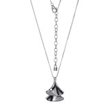 ELLE Rhodium-Plated Sterling Silver Cubic Zirconia Double-Triangle Cable-Chain Triangular Necklace - 1.5 × 1.2mm