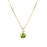 ELLE Gold-Plated Sterling Silver Lab-Grown Diamond & Peridot Gemstone-Drop Cable-Chain Drop Necklace - 1.2 × 1.9mm