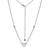 ELLE Rhodium-Plated Sterling Silver Cubic Zirconia Marina-Link Rolo-Chain Necklace - 17" + 3" extender