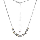 ELLE Gold & Rhodium-Plated Sterling Silver Rolo-Chain Oval Necklace - 2.6 × 1.7mm
