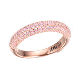 ELLE Rose-Gold-Plated Sterling Silver Cubic Zirconia Wide Pave Ring