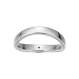 ELLE Rhodium-Plated Sterling Silver Curved Band Ring