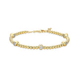 M by Monte Luna Gold-Plated Sterling Silver Bezel-Set Multi-Station Lab-Created Diamond Beaded Bracelet