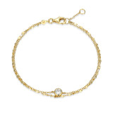 M by Monte Luna Gold-Plated Sterling Silver Lab-Created Diamond Lumachina & Forzatina Cable Double Chain Bracelet
