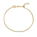 M by Monte Luna Gold-Plated Sterling Silver Five-Stone Lab-Created Diamond Station Bracelet