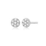 M by Monte Luna Rhodium-Plated Sterling Silver Lab-Created Diamond Round Pave Stud Earrings