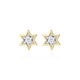 M by Monte Luna Gold-Plated Sterling Silver Star of David Lab-Created Diamond Stud Earrings