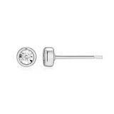 M by Monte Luna Rhodium-Plated Sterling Silver Small Bezel-Set Lab-Created Diamond Stud Earrings