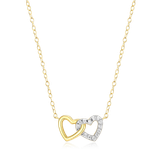 M by Monte Luna Gold-Plated Sterling Silver Lab-Created Diamond Open Twin Heart Necklace